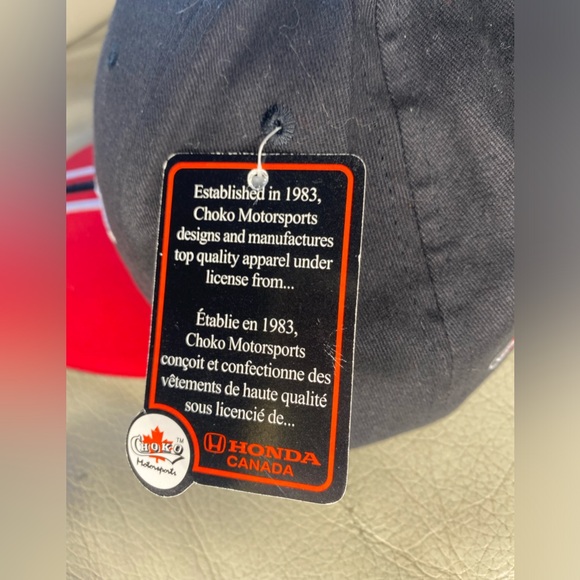 Choko Motorsports Honda Hat, Cap, Baseball Red Black & White NWT - Picture 5 of 7